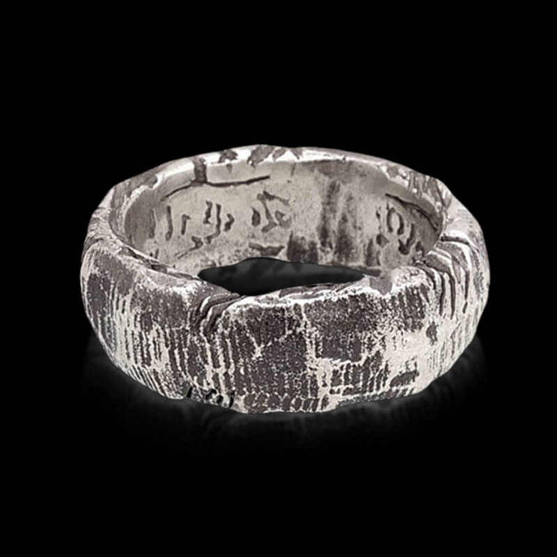 Rock Texture 925 Sterling Silver Ring 03 | RoyalLuster.com