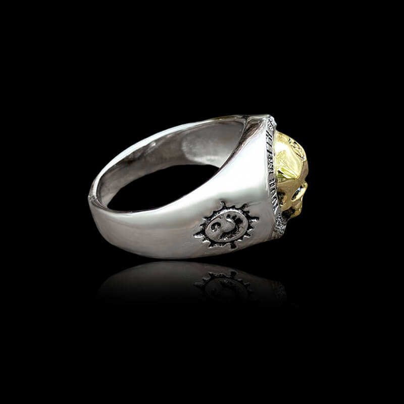 Rock Symbol 925 Sterling Silver Skull Ring