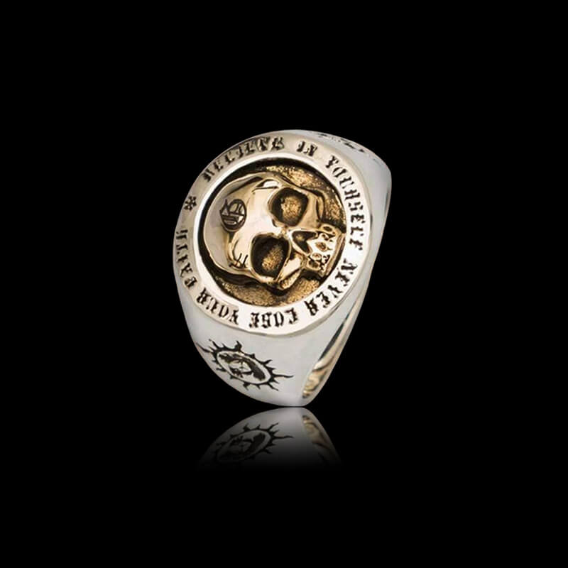 Rock Symbol 925 Sterling Silver Skull Ring