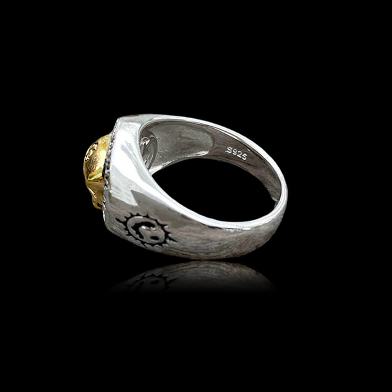 Rock Symbol 925 Sterling Silver Skull Ring