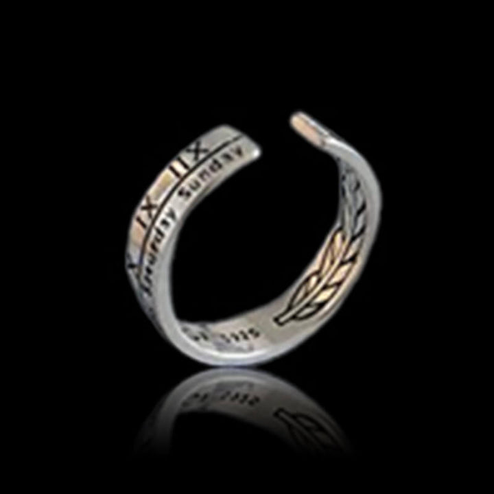 Roman Numeral Week 925 Sterling Silver Open Ring 04 | RoyalLuster.com
