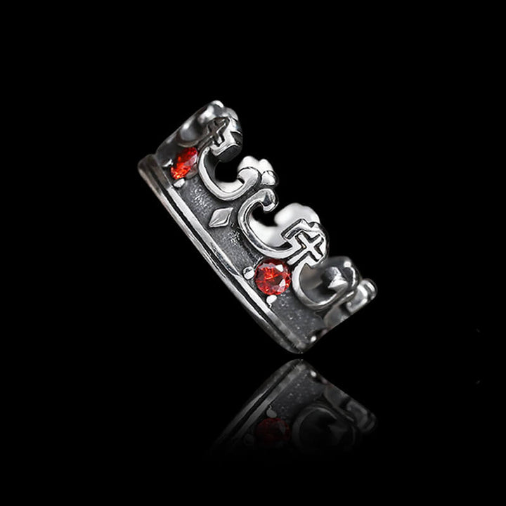 Roman Gemstone Crown 925 Sterling Silver Ring