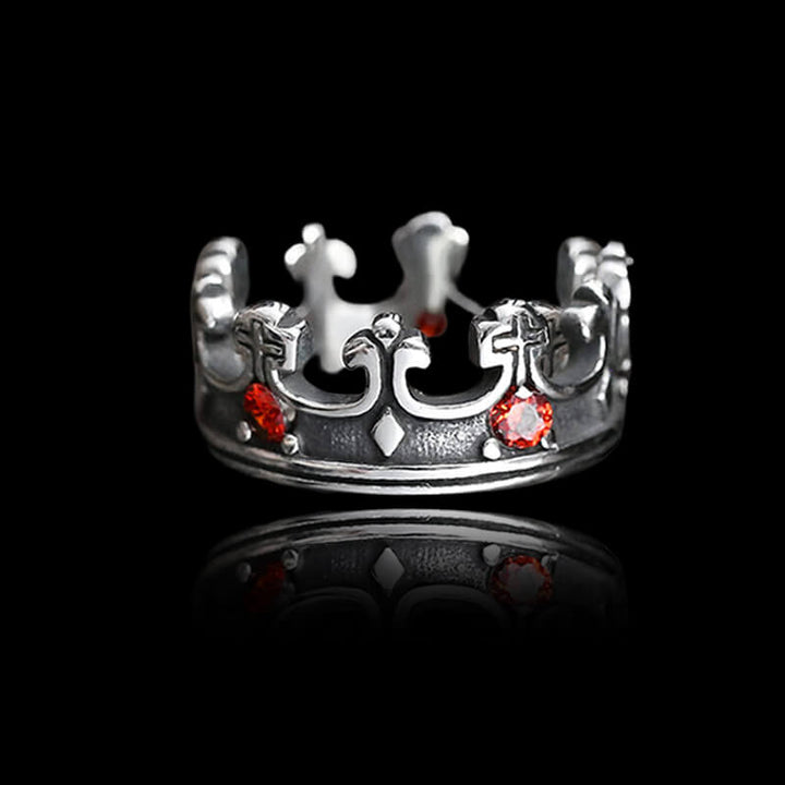 Roman Gemstone Crown 925 Sterling Silver Ring