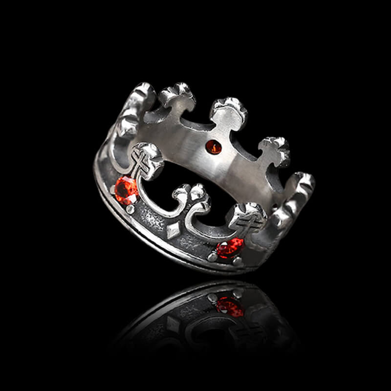 Roman Gemstone Crown 925 Sterling Silver Ring