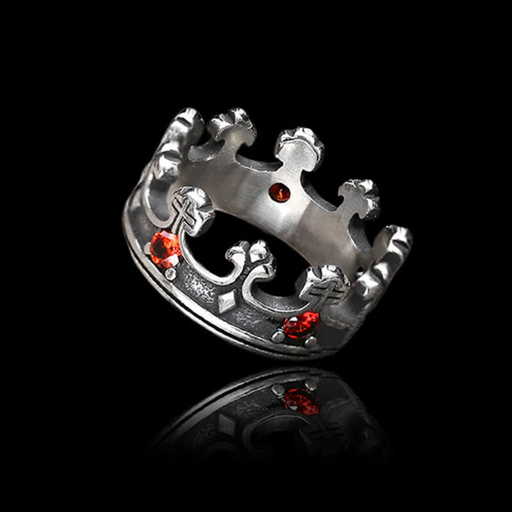 Roman Gemstone Crown 925 Sterling Silver Ring