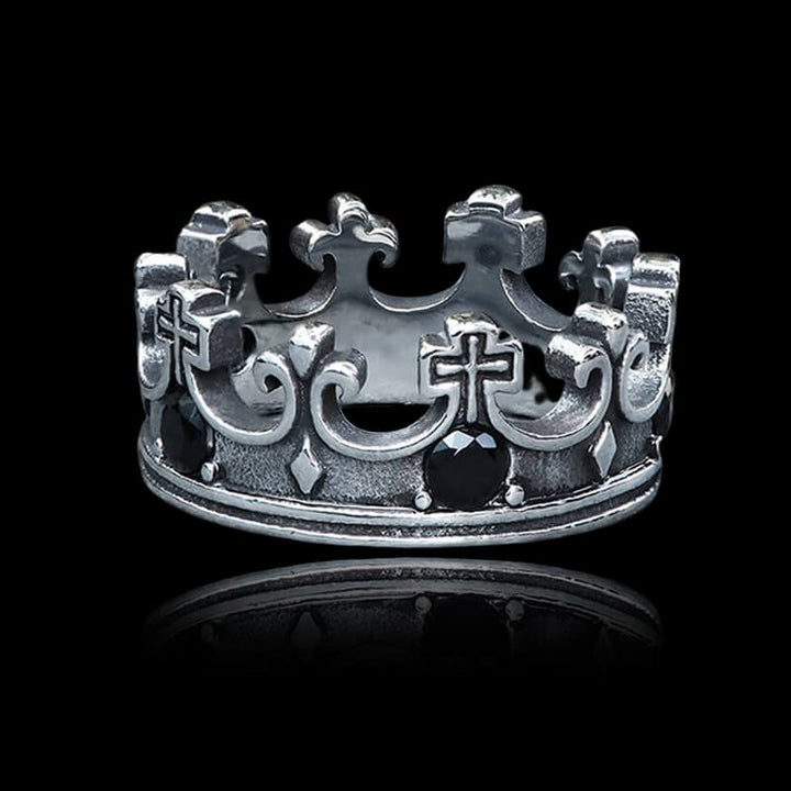 Roman Gemstone Crown 925 Sterling Silver Ring