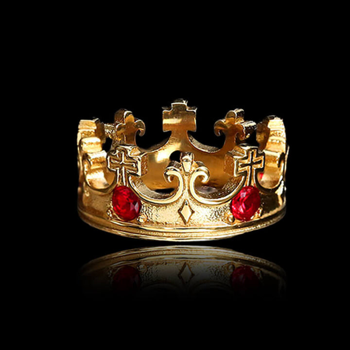 Roman Gemstone Crown 925 Sterling Silver Ring
