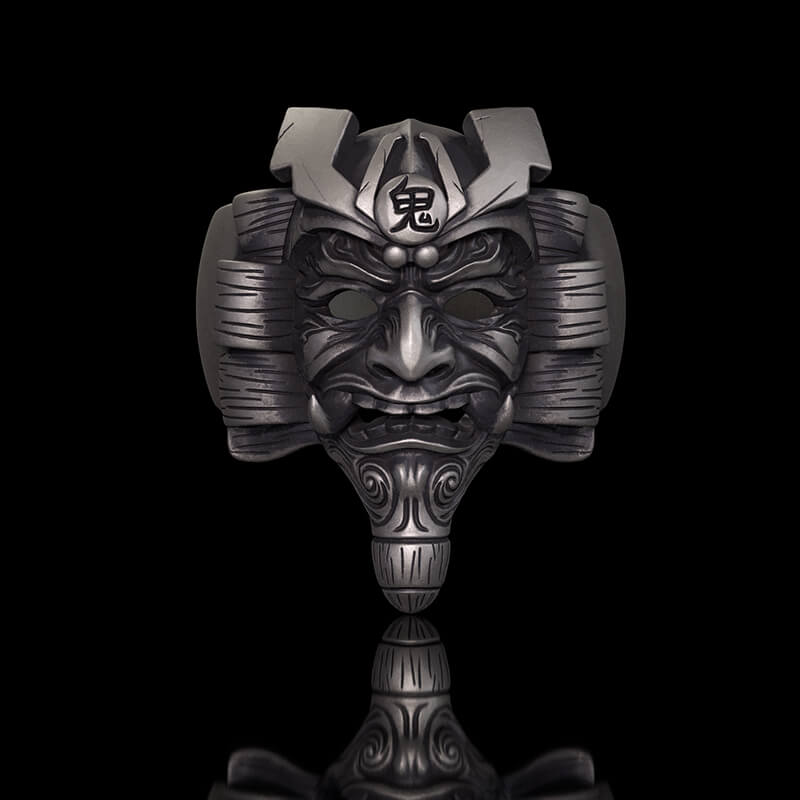 Ronin Ghost Samurai Sterling Silver Ring | RoyalLuster.com