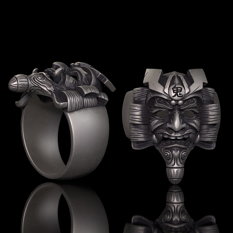 Ronin Ghost Samurai Sterling Silver Ring | RoyalLuster.com