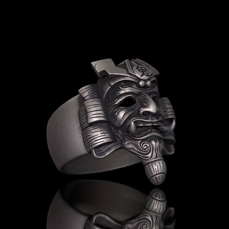 Ronin Ghost Samurai Sterling Silver Ring | RoyalLuster.com