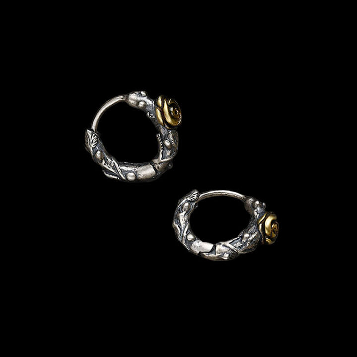 Rose and Thorns 925 Sterling Silver Hoop Earrings