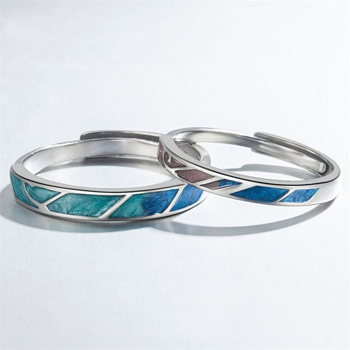 Royal Blue 925 Sterling Silver Adjustable Couple Ring 03 | RoyalLuster.com
