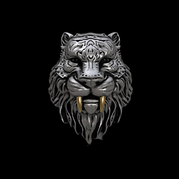 Saber-toothed Tiger 925 Sterling Silver Ring