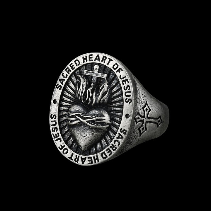 Sacred Heart 925 Sterling Silver Religious Ring