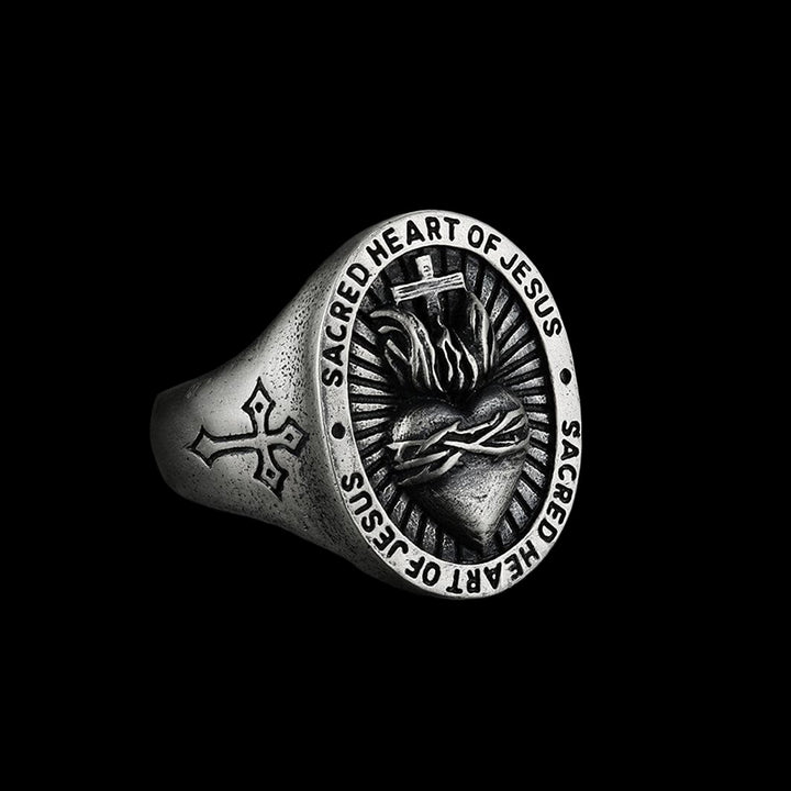 Sacred Heart 925 Sterling Silver Religious Ring