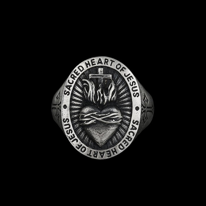 Sacred Heart 925 Sterling Silver Religious Ring