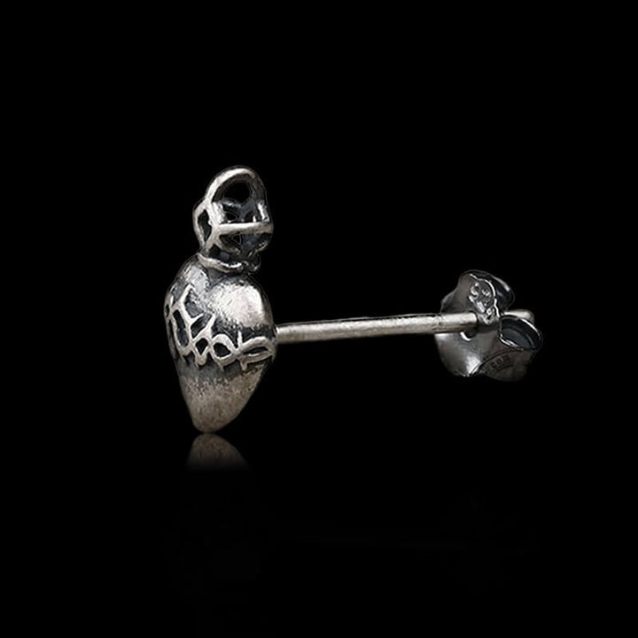Sacred Heart 925 Sterling Silver Stud Earrings