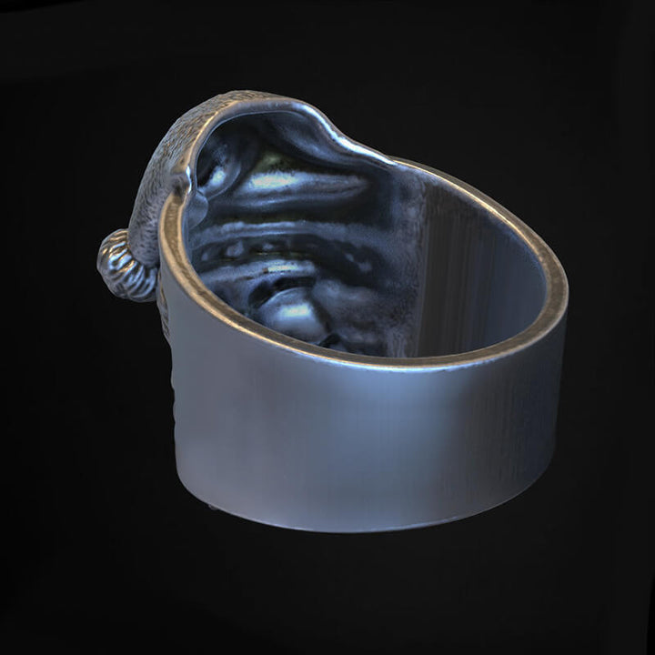 Santa Claus Skull 925 Sterling Silver Ring