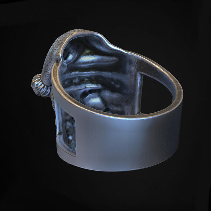 Santa Claus Skull 925 Sterling Silver Ring