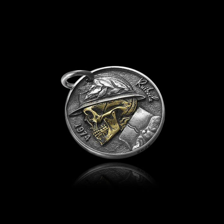Shakespeare Hamlet 925 Sterling Silver Skull Hobo Nickel Pendant