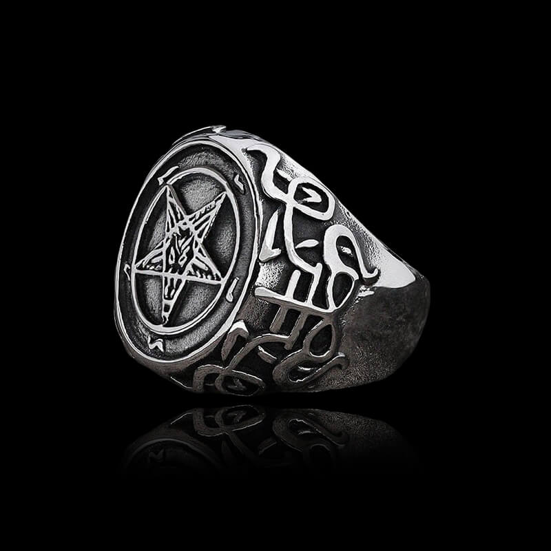Sigil of Baphomet 925 Sterling Silver Satan Ring