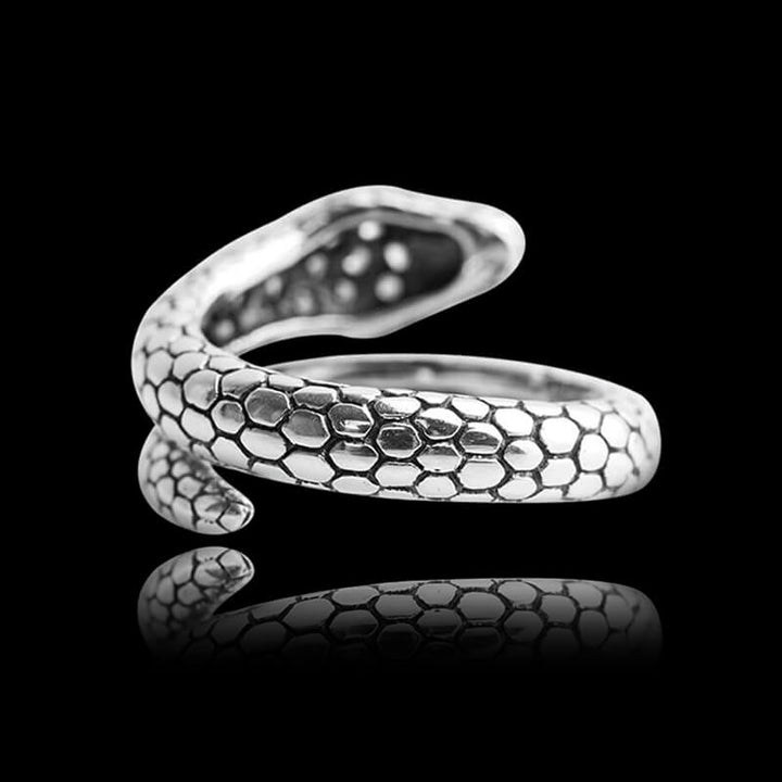 Silver Snake 925 Sterling Silver CZ Ring