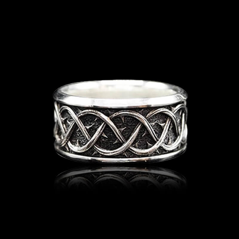 Simple Celtic Knot Thorns 925 Sterling Silver Engagement Ring 01 | RoyalLuster.com