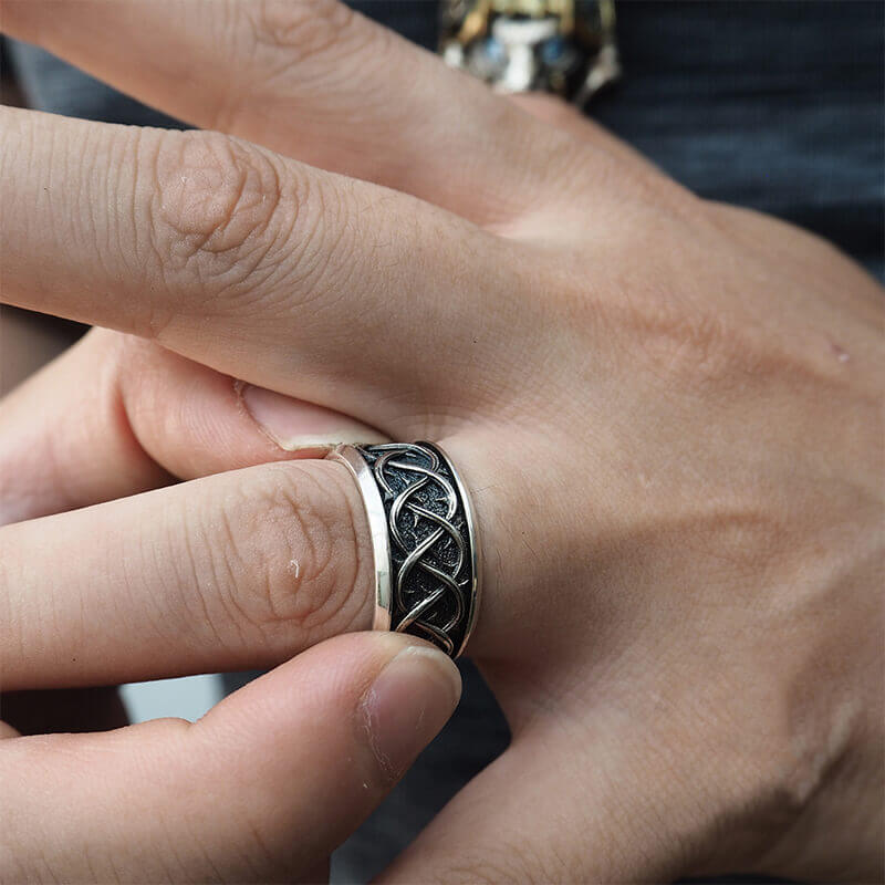 Simple Celtic Knot Thorns 925 Sterling Silver Engagement Ring 02 | RoyalLuster.com
