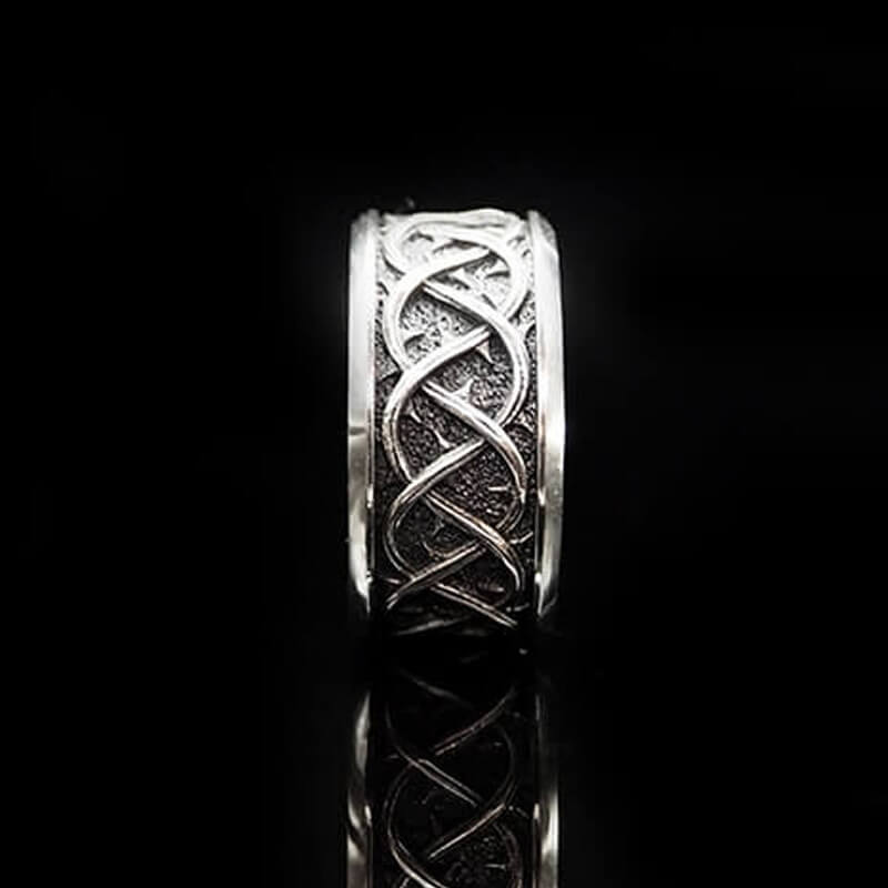 Simple Celtic Knot Thorns 925 Sterling Silver Engagement Ring 04 | RoyalLuster.com