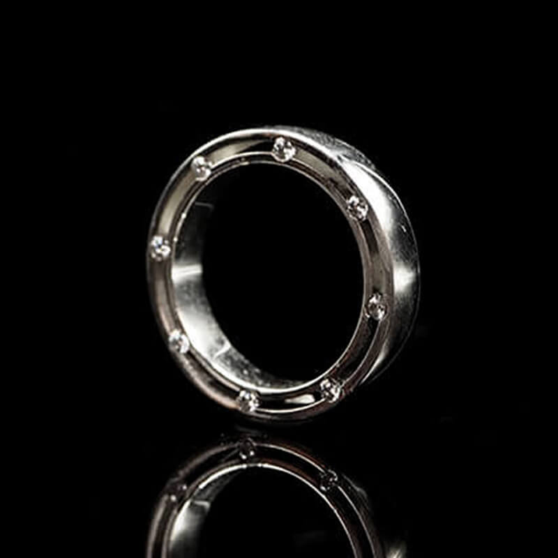 Simple Gem Set 925 Sterling Silver Engagement Ring