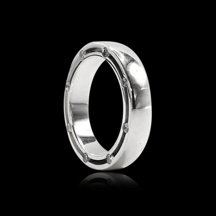 Simple Gem Set 925 Sterling Silver Engagement Ring 01 | RoyalLuster.com