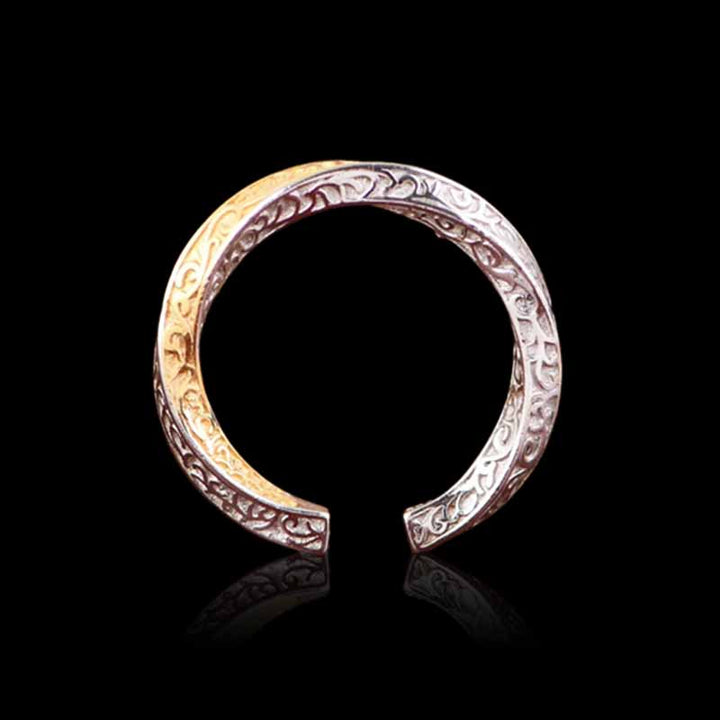 Simple Ivy Pattern 925 Sterling Silver Open Ring 04 | RoyalLuster.com