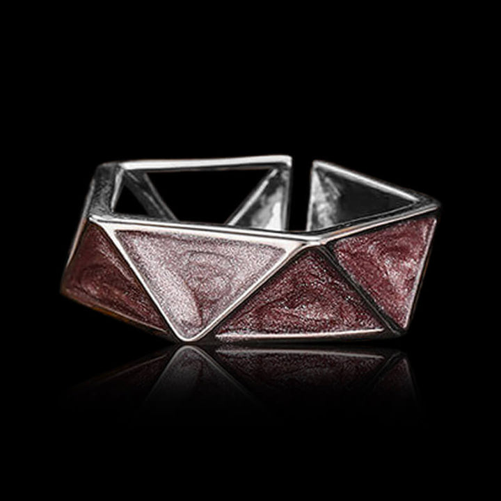 Simple Triangle Hollow 925 Sterling Silver Geometric Ring 06 | RoyalLuster.com