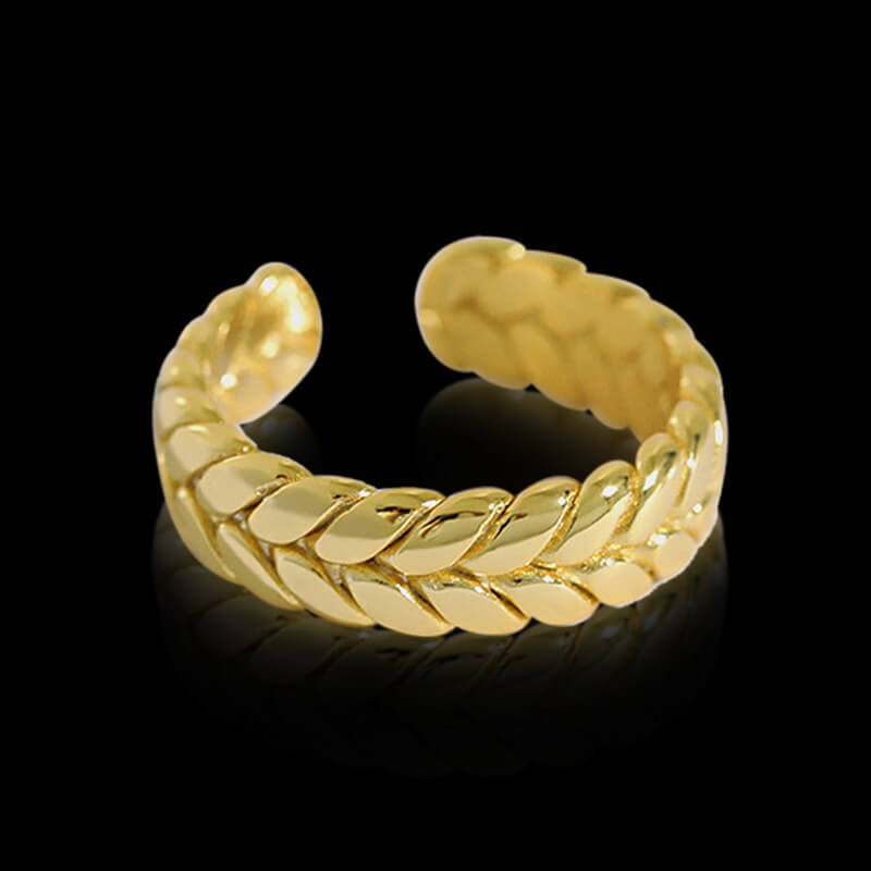 Simple Twist 925 Sterling Silver Open Ring 03 | RoyalLuster.com