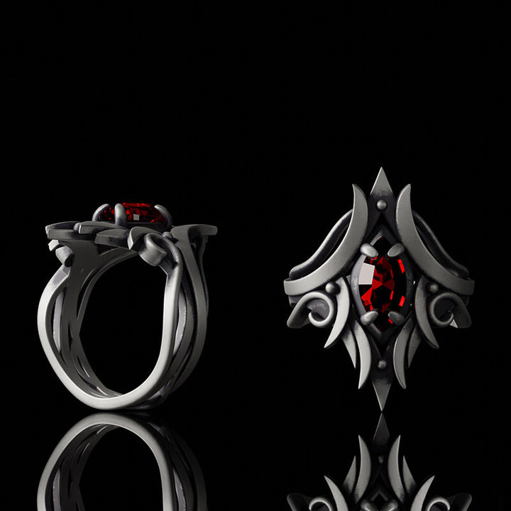Simple Design Gem-set Sterling Silver Ring | RoyalLuster.com