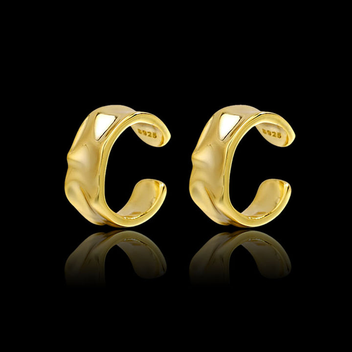 Simple Irregular Geometric 925 Sterling Silver Ear Cuffs