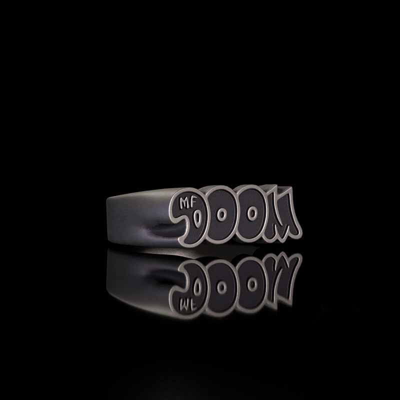 Simple MF DOOM Letters Sterling Silver Ring | RoyalLuster.com