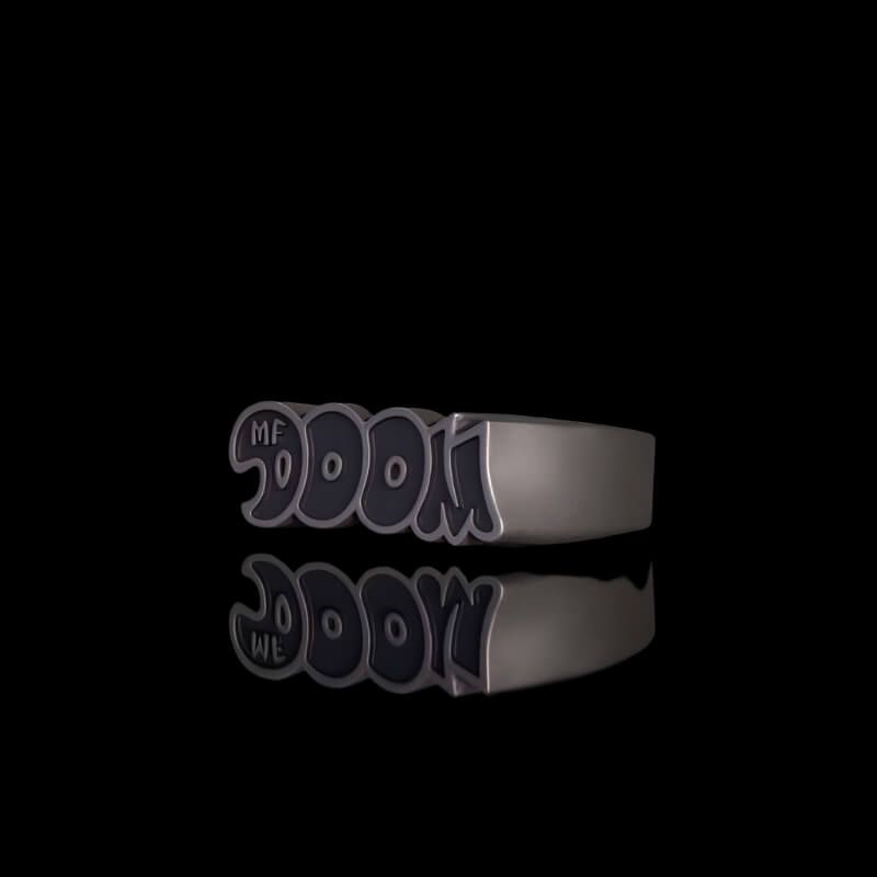 Simple MF DOOM Letters Sterling Silver Ring | RoyalLuster.com