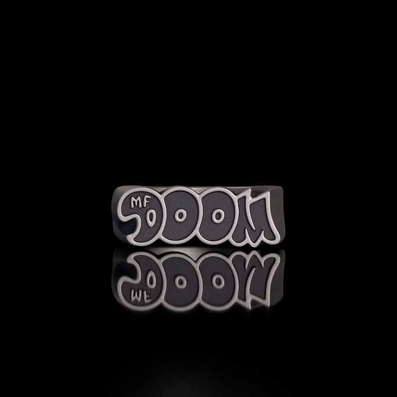 Simple MF DOOM Letters Sterling Silver Ring | RoyalLuster.com