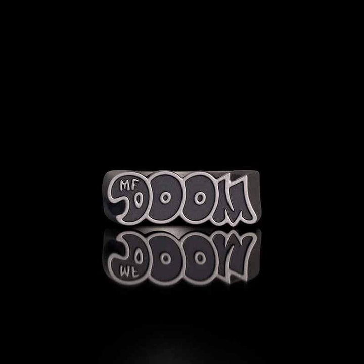 Simple MF DOOM Letters Sterling Silver Ring | RoyalLuster.com
