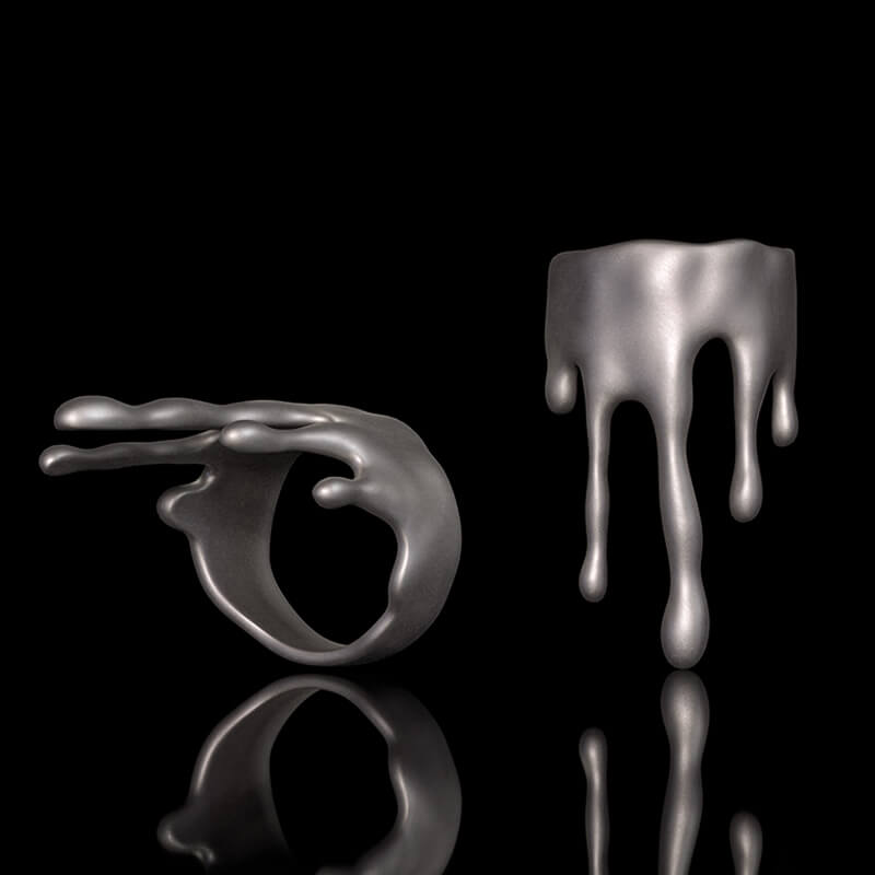 Simple Water Drop Shape Sterling Silver Ring 02 | RoyalLuster.com