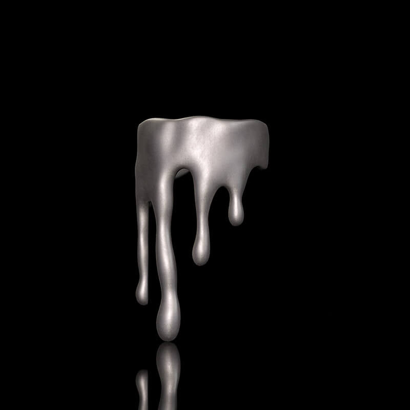 Simple Water Drop Shape Sterling Silver Ring