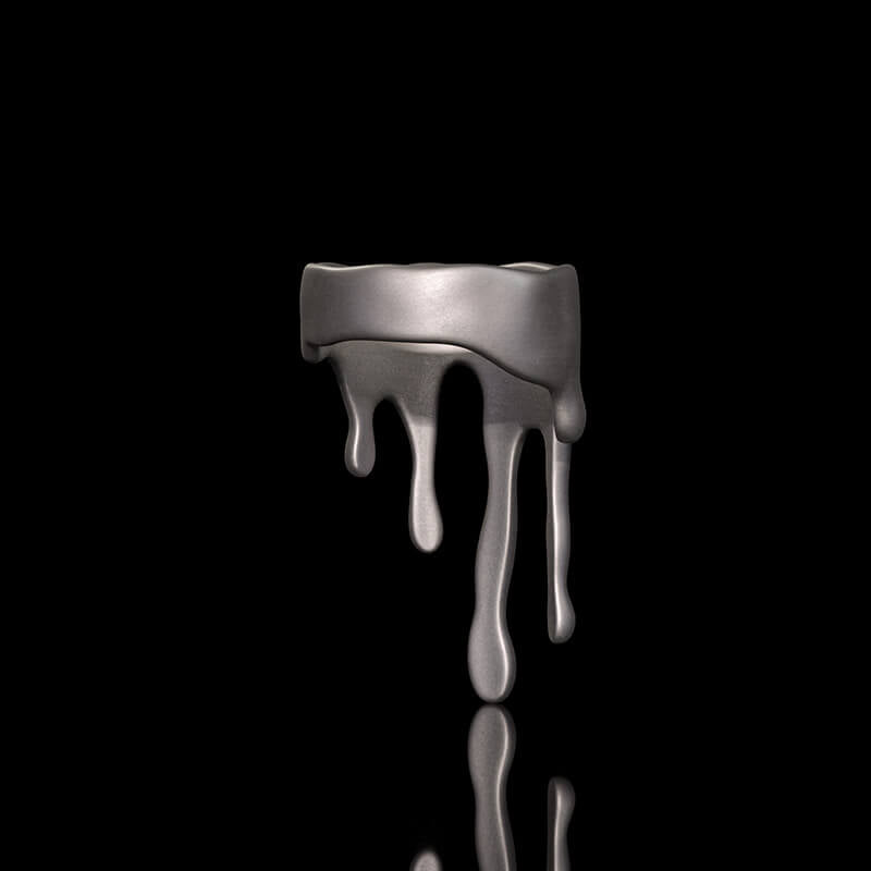 Simple Water Drop Shape Sterling Silver Ring