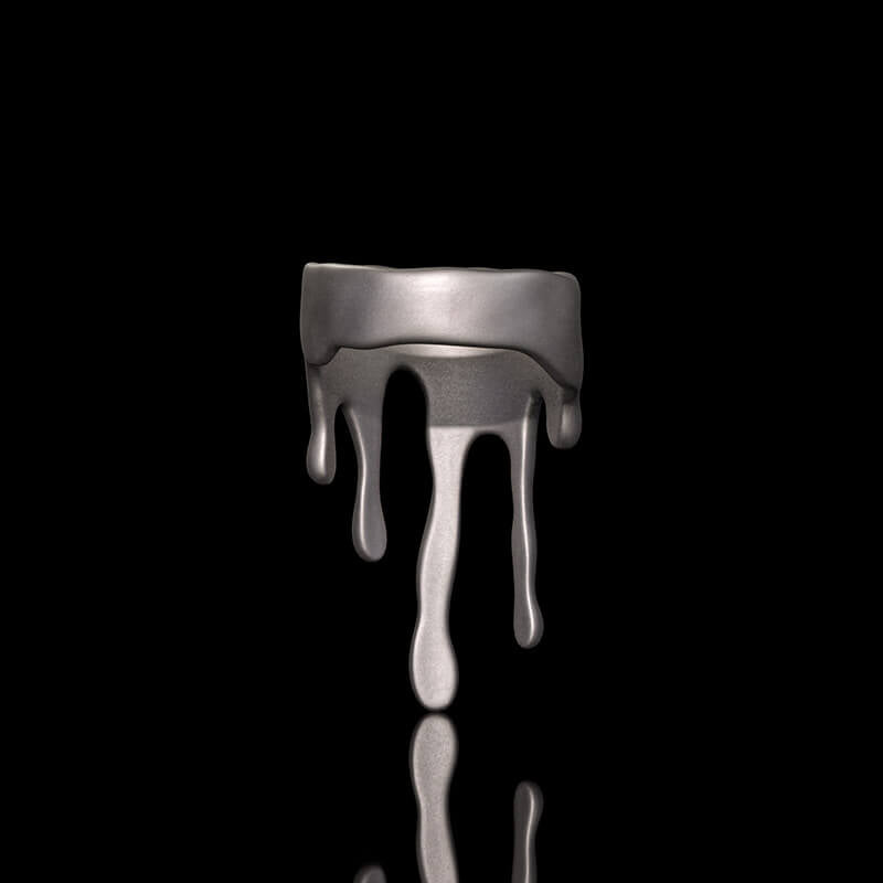Simple Water Drop Shape Sterling Silver Ring