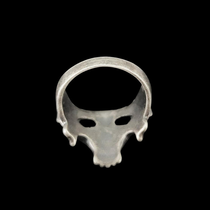 Skeleton Hand Head 925 Sterling Silver Ring
