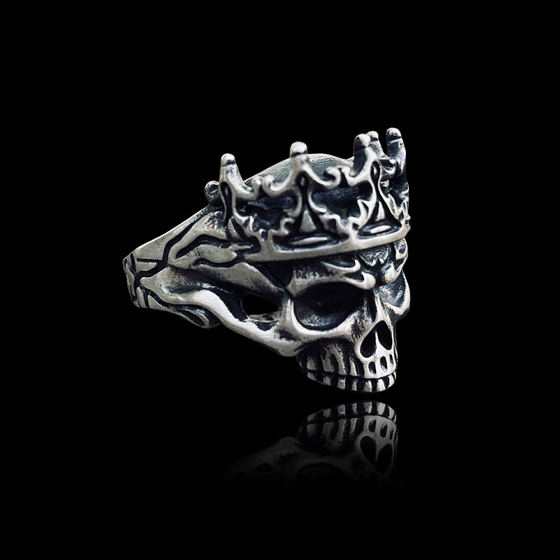 Skeleton King With Crown 925 Sterling Silver Ring