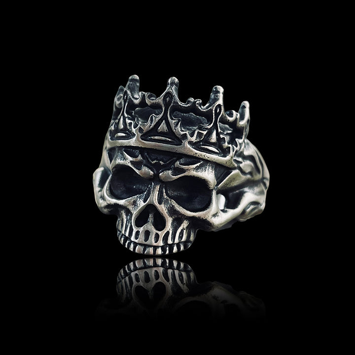 Skeleton King With Crown 925 Sterling Silver Ring