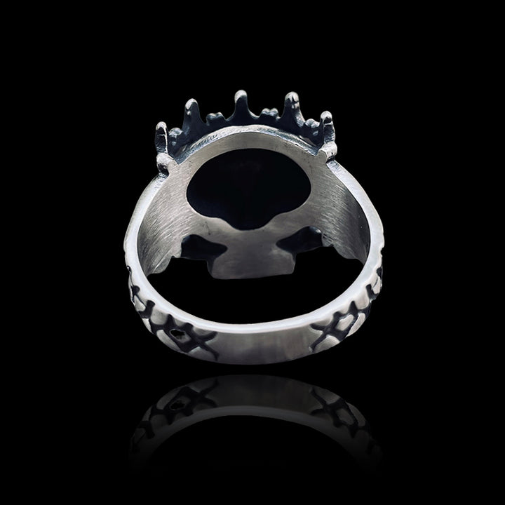 Skeleton King With Crown 925 Sterling Silver Ring