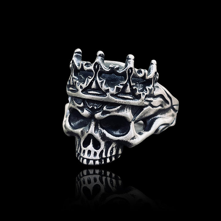 Skeleton King With Crown 925 Sterling Silver Ring