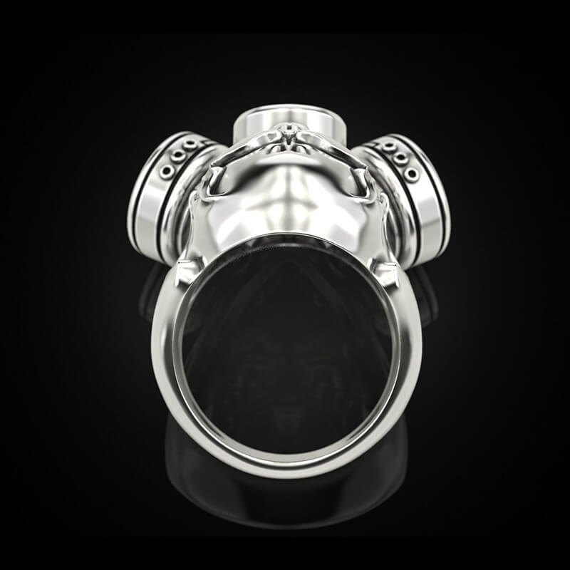 Skull Gas Mask 925 Sterling Silver Ring